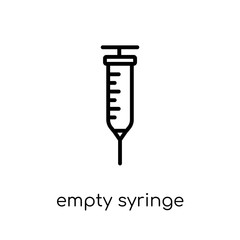 Empty syringe icon. Trendy modern flat linear vector Empty syringe icon on white background from thin line Dentist collection