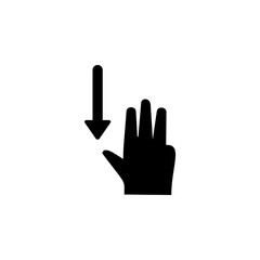 Hand, fingers, gesture, swipe, move, down icon. Element of hand icon for mobile concept and web apps. Detailed Hand, fingers, gesture, swipe, move, down icon can be used for web
