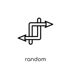 Random icon. Trendy modern flat linear vector Random icon on white background from thin line Cryptocurrency economy and finance collection