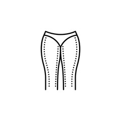 Woman legs,  liposuction icon. Element of anti aging outline icon for mobile concept and web apps. Thin line Woman legs,  liposuction icon can be used for web and mobile