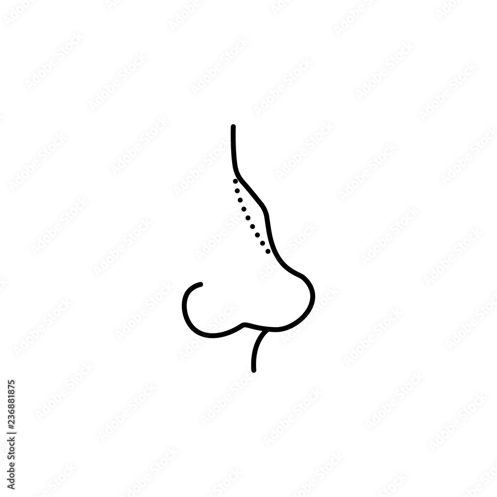 Poster rhinoplasty, nose curve icon. element of anti aging outline icon for mobile concept and web apps. th