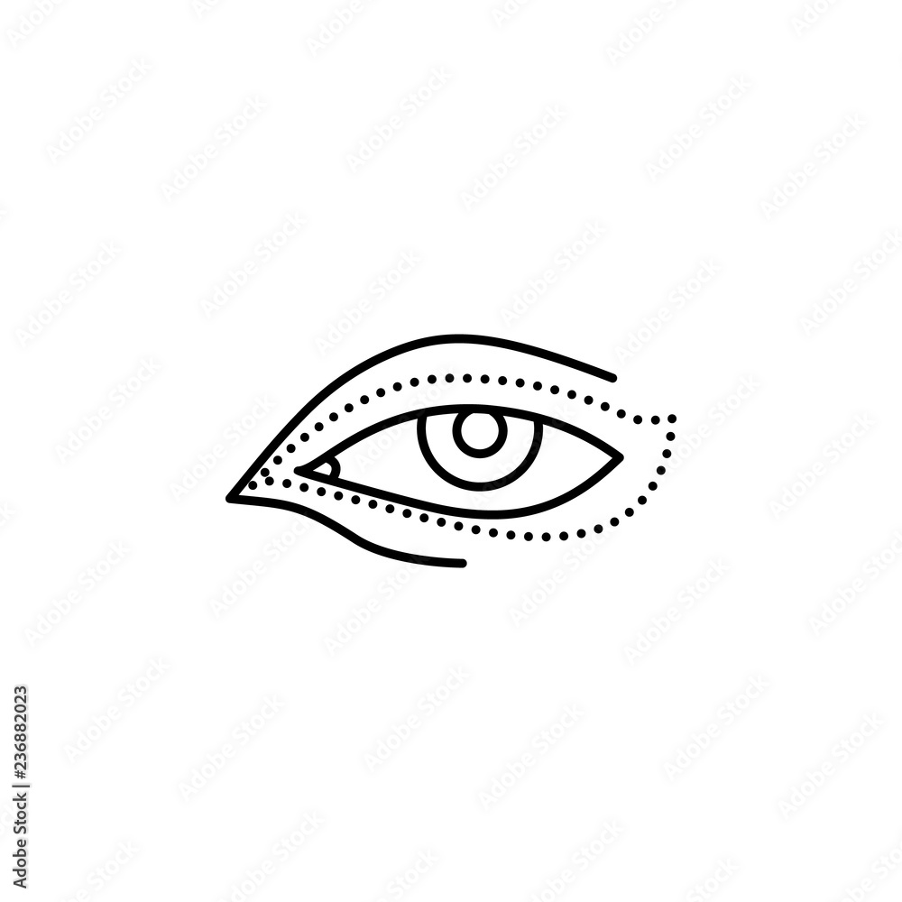 Poster eye wrinkle, blepharoplasty icon. element of anti aging outline icon for mobile concept and web apps
