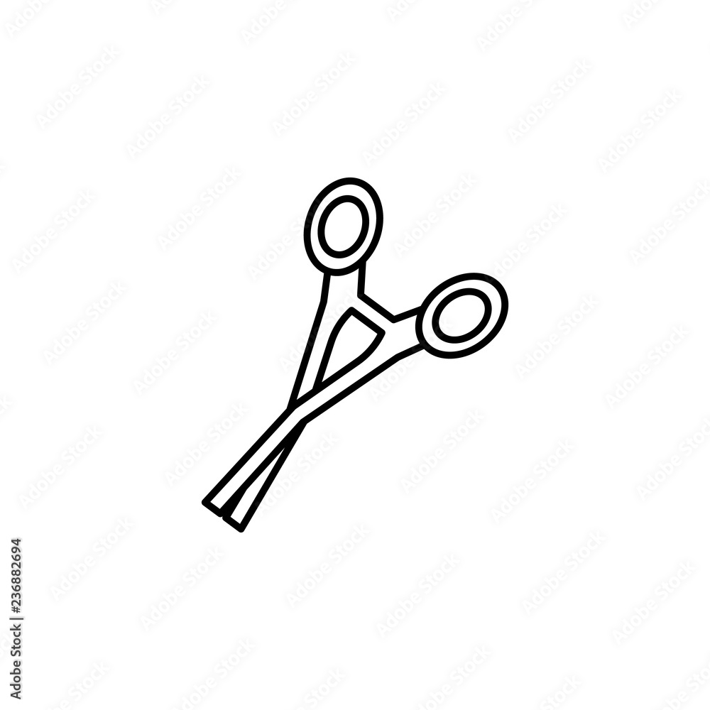 Poster scissors, medical icon. element of anti aging outline icon for mobile concept and web apps. thin lin