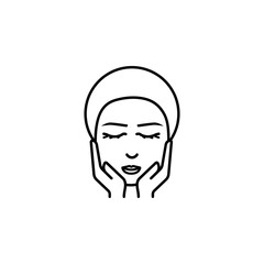 Woman, cosmetic, massage icon. Element of anti aging outline icon for mobile concept and web apps. Thin line Woman, cosmetic, massage icon can be used for web and mobile