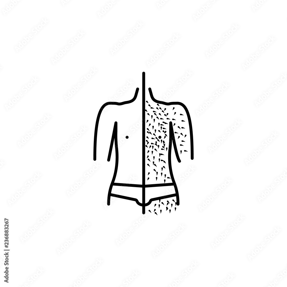 Poster man body, laser epilation icon. element of anti aging outline icon for mobile concept and web apps. 