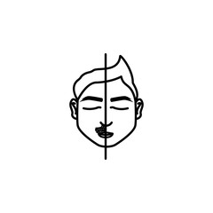 Man mustache cutting icon. Element of anti aging outline icon for mobile concept and web apps. Thin line Man mustache cutting icon can be used for web and mobile