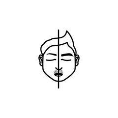 man eyebrow cutting icon. Element of anti aging outline icon for mobile concept and web apps. Thin line man eyebrow cutting icon can be used for web and mobile