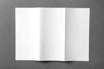 Blank brochure mock up on color background