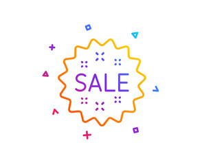 Sale line icon. Shopping discount sign. Clearance symbol. Gradient line button. Sale icon design. Colorful geometric shapes. Vector