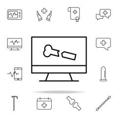 bone broken, computer icon. Medical icons universal set for web and mobile