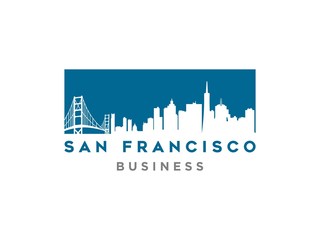 san francisco modern city landscape skyline logo design inspiration