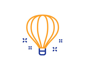 Air balloon line icon. Sky trip sign. Flight transportation symbol. Colorful outline concept. Blue and orange thin line color icon. Air balloon Vector