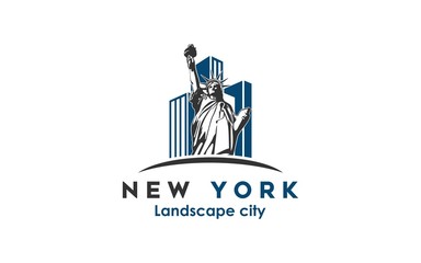 new york modern city landscape skyline logo design inspiration