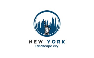 new york modern city landscape skyline logo design inspiration