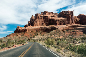 Fototapeta premium A landscape view of Arches National Park in Utah, near Moab.