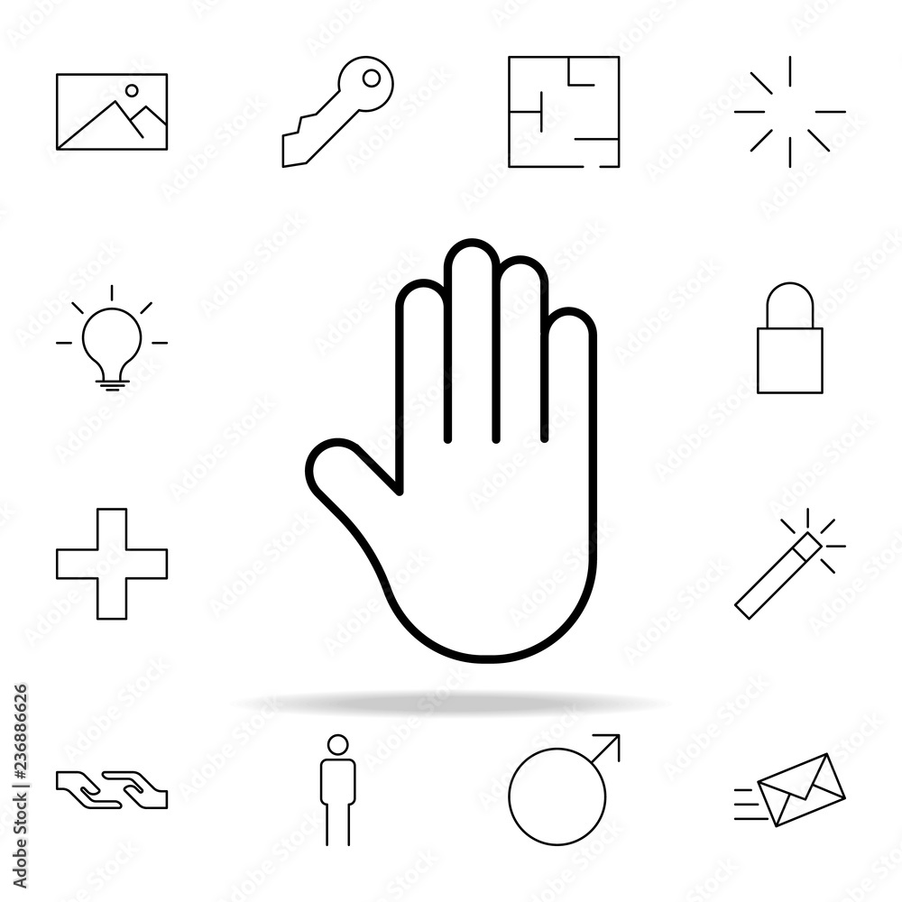 Aufkleber hand icon. minimal universal theme icons universal set for web and mobile