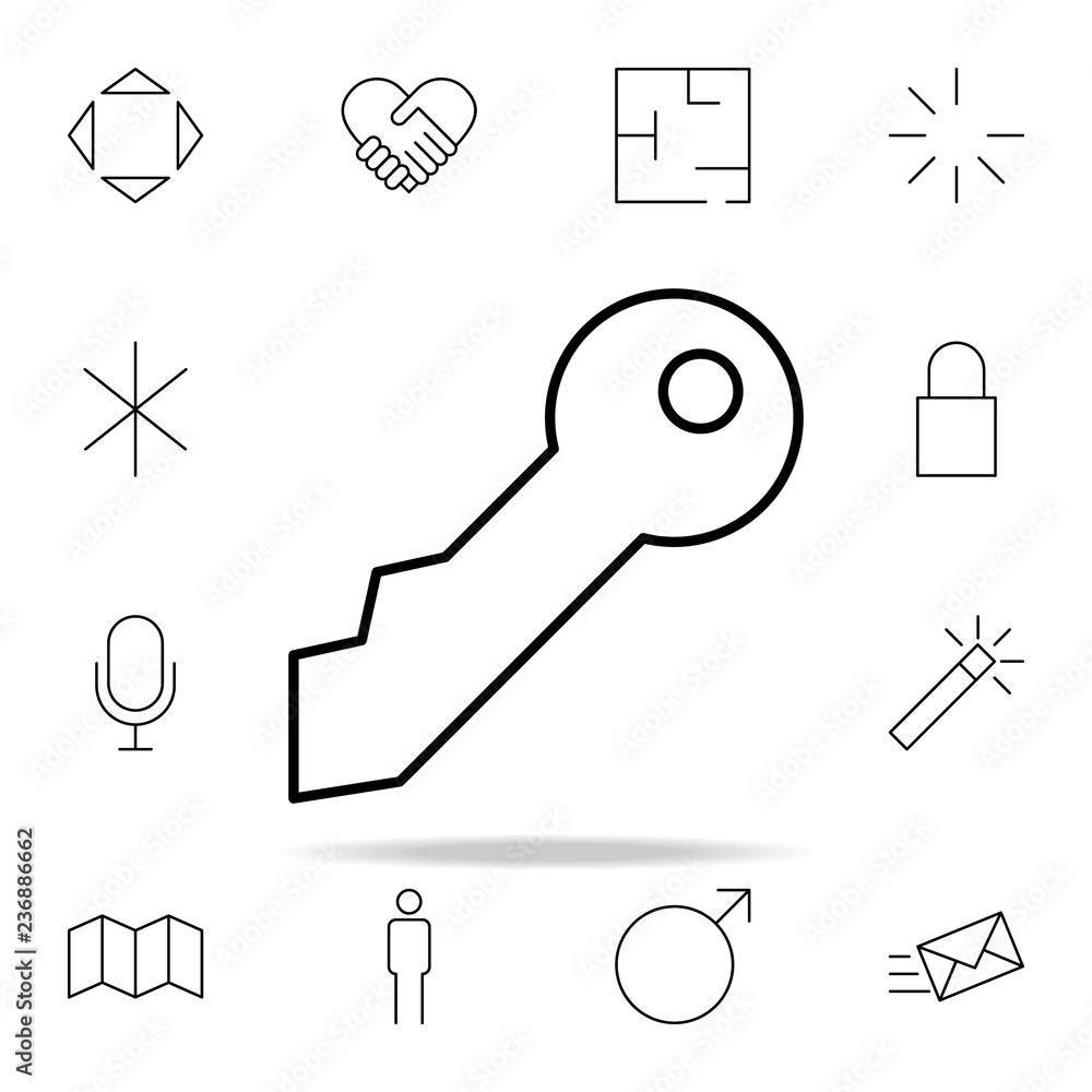Poster key icon. minimal universal theme icons universal set for web and mobile
