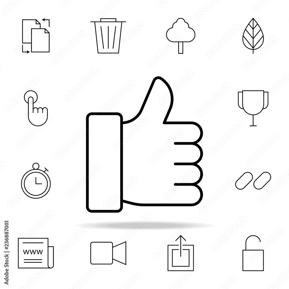 Poster thumb up, like icon. minimal universal theme icons universal set for web and mobile