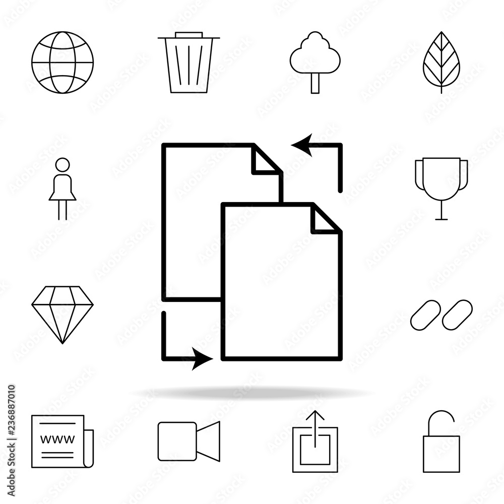 Aufkleber transfer files icon. minimal universal theme icons universal set for web and mobile