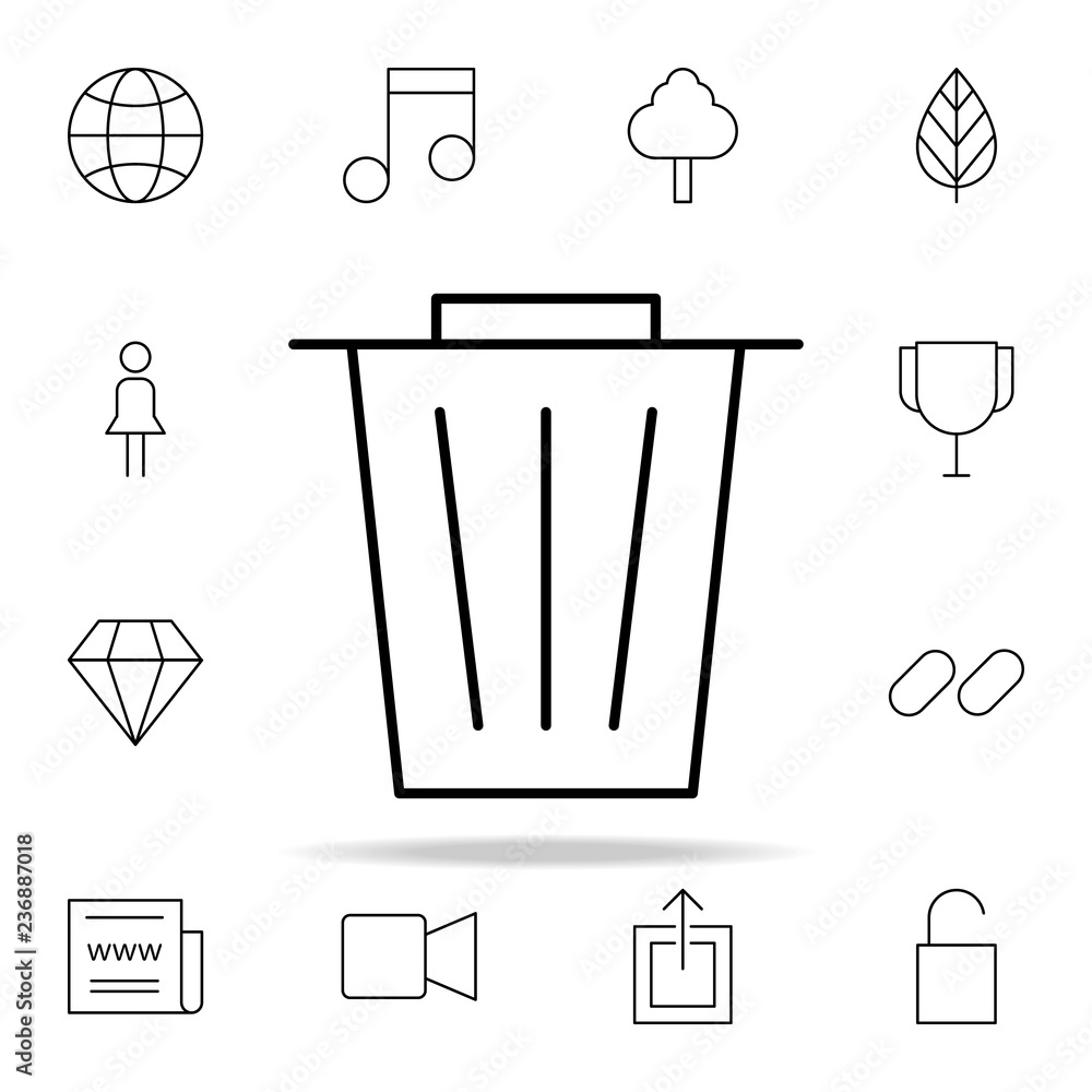 Aufkleber trash icon. minimal universal theme icons universal set for web and mobile