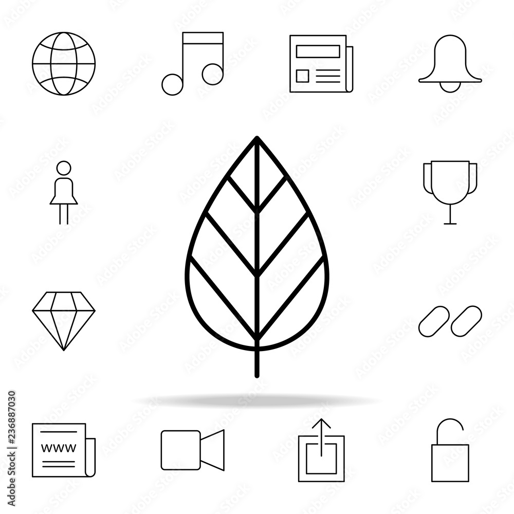 Poster tree leaf icon. minimal universal theme icons universal set for web and mobile