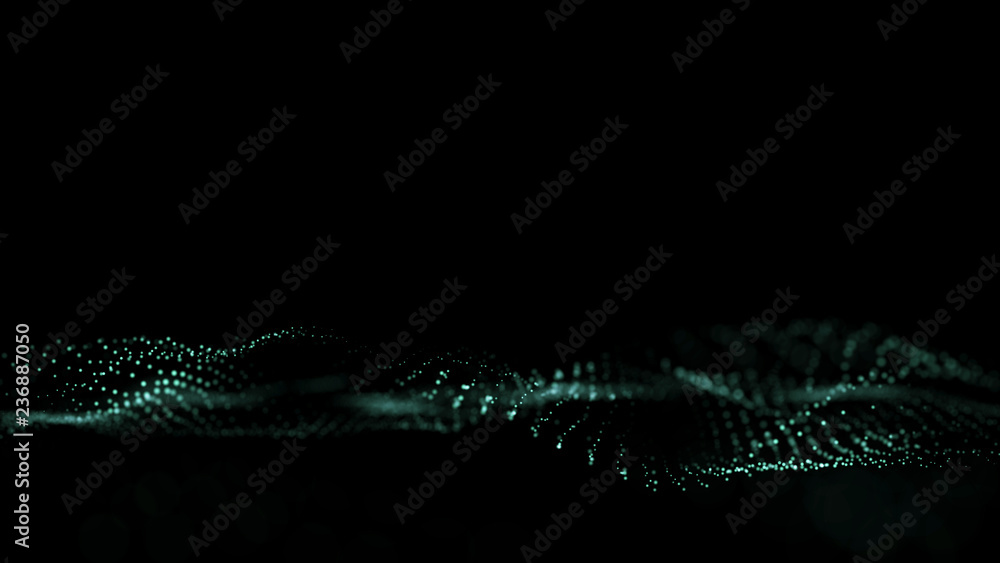 Poster big data visualization 3d. digital background. data threads plot. big data. abstract 3d big data vis