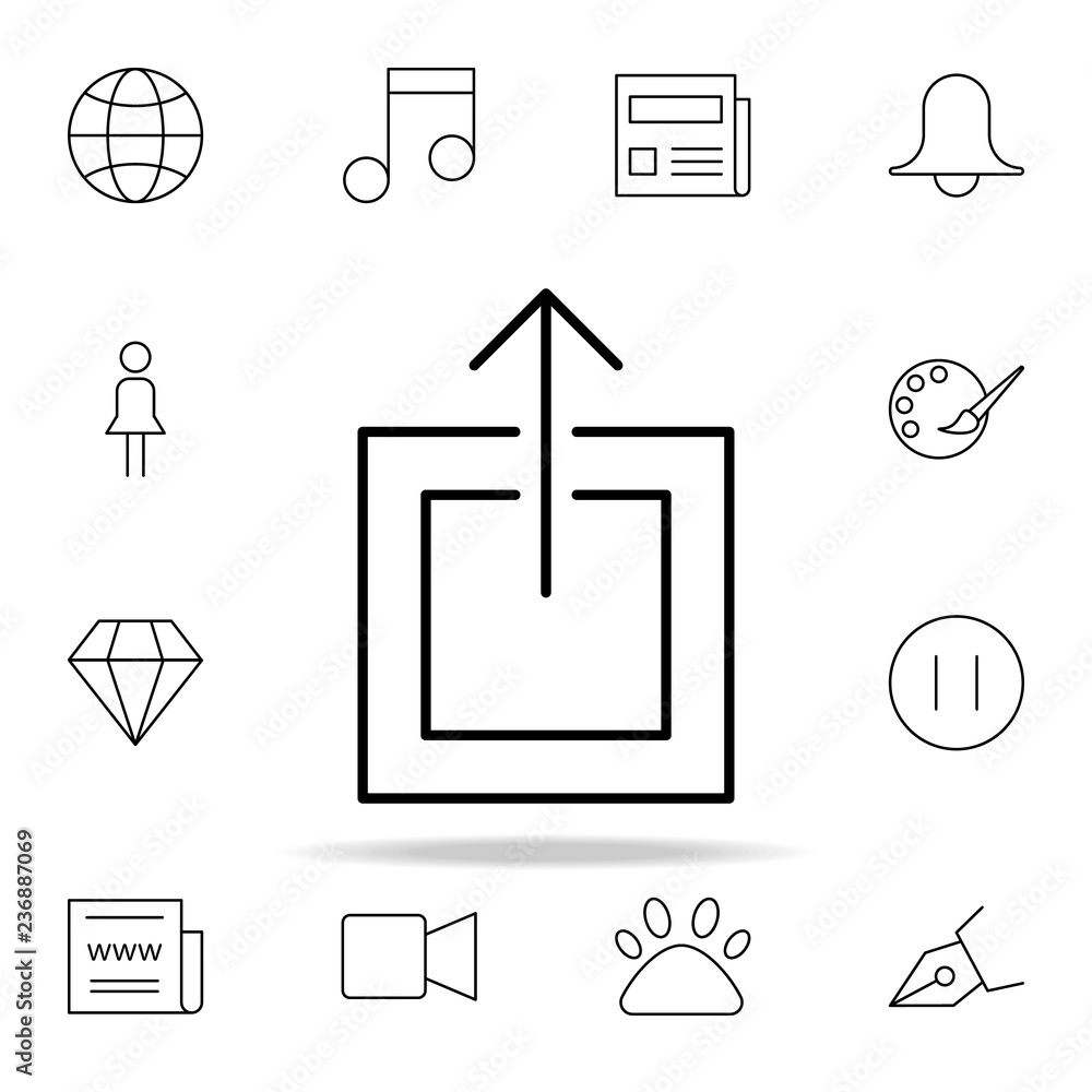 Poster upload icon. minimal universal theme icons universal set for web and mobile
