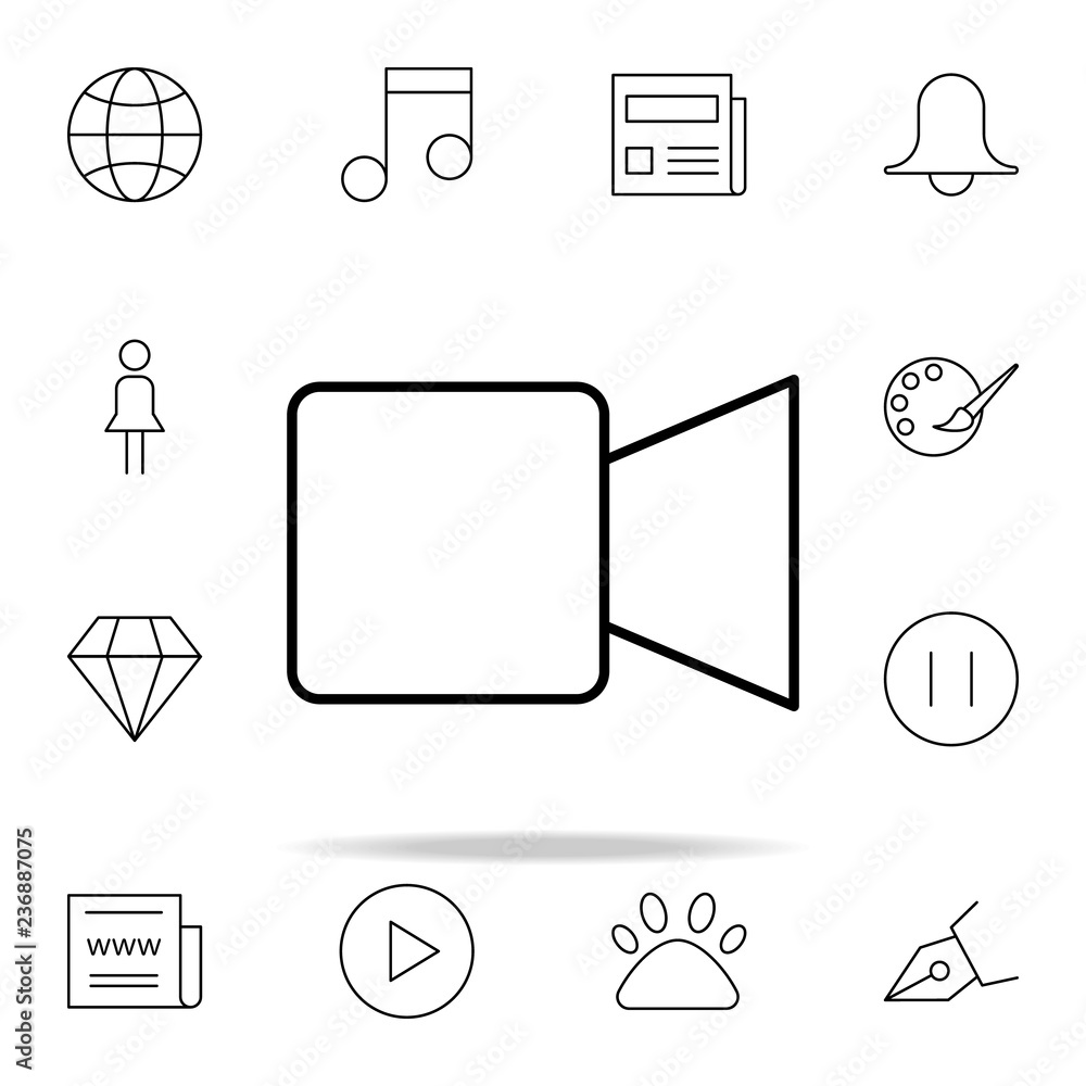 Aufkleber video player icon. minimal universal theme icons universal set for web and mobile