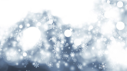 white blur abstract background. bokeh christmas blurred beautiful shiny Christmas lights. Snow background.