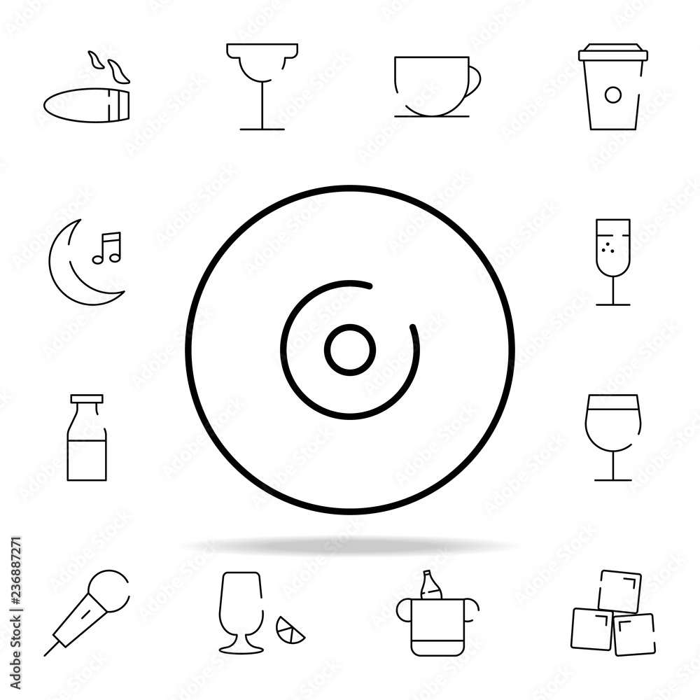 Poster cd icon. bar icons universal set for web and mobile