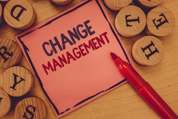 Conceptual hand writing showing Change Management. Business photo text Replacement of leadership in...