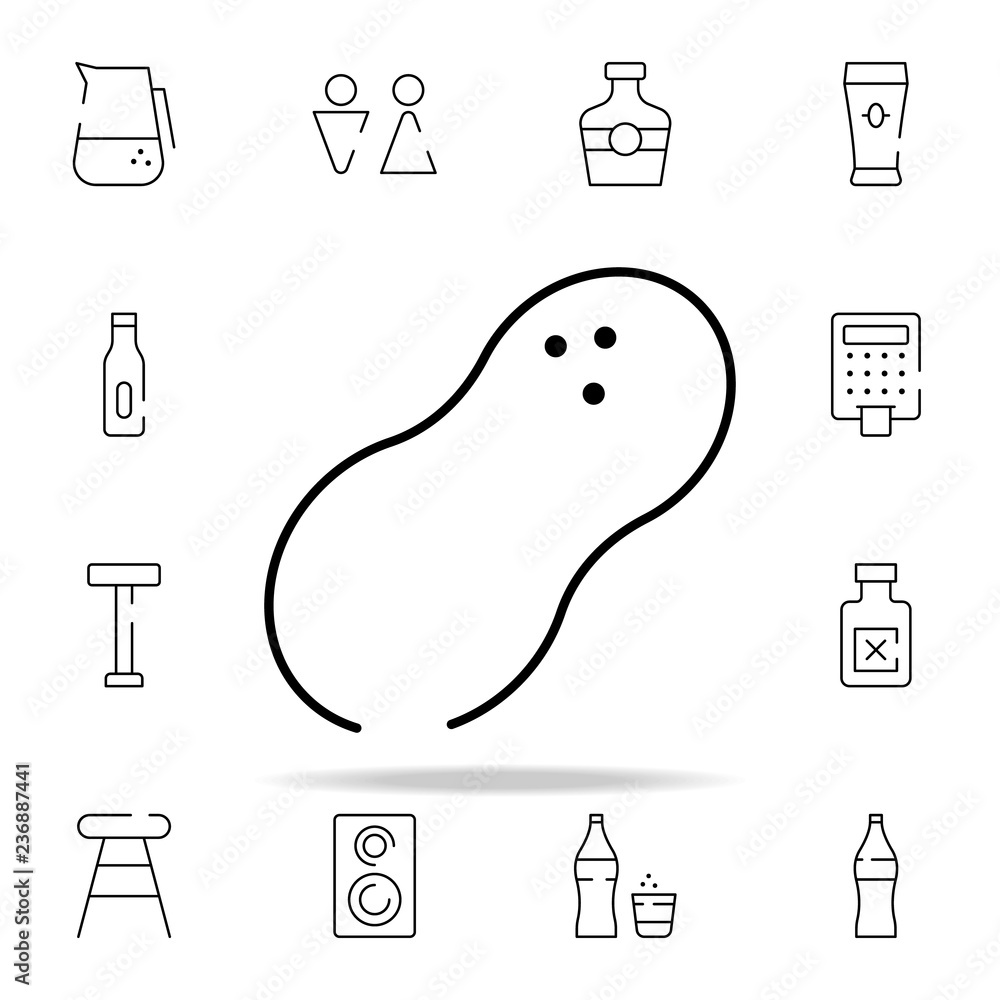 Aufkleber peanut icon. bar icons universal set for web and mobile