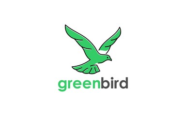 bird logo design with one line combinationBird Vector illustration in mono line style.