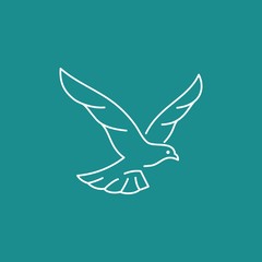 bird logo design with one line combinationBird Vector illustration in mono line style.