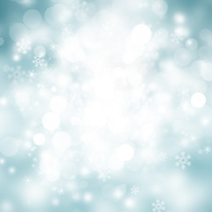 white bokeh blur background / Circle light on gree-blue background / abstract light background