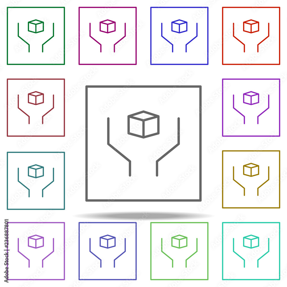 Poster fragile, handle with care icon. elements of packaging symbols in multi color style icons. simple ico