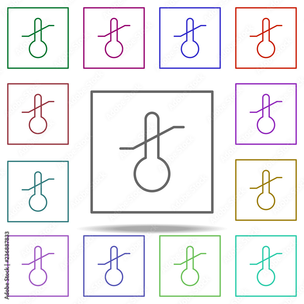 Poster limitations, temperature icon. elements of packaging symbols in multi color style icons. simple icon