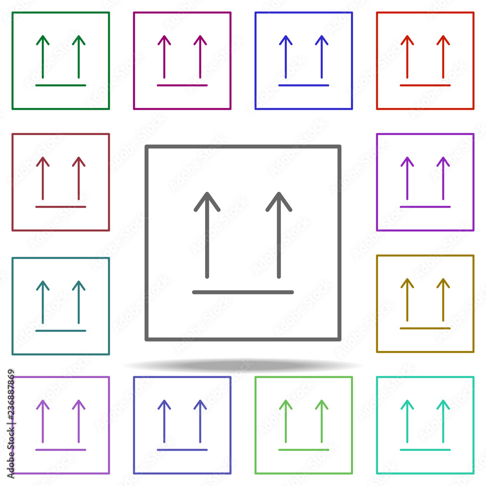 Poster side up, box icon. elements of packaging symbols in multi color style icons. simple icon for website