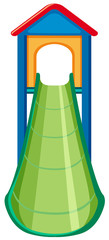 Slide playground equipment on white background