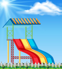 Slide in the natture playground