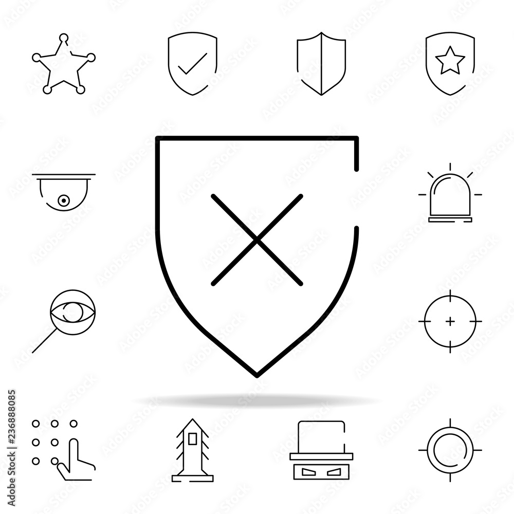 Poster safe, cross icon. security icons universal set for web and mobile