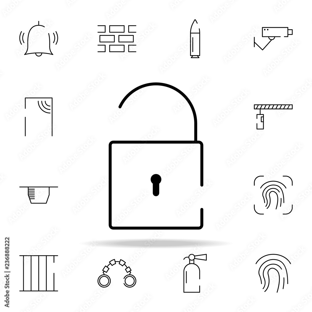 Aufkleber unlock icon. security icons universal set for web and mobile