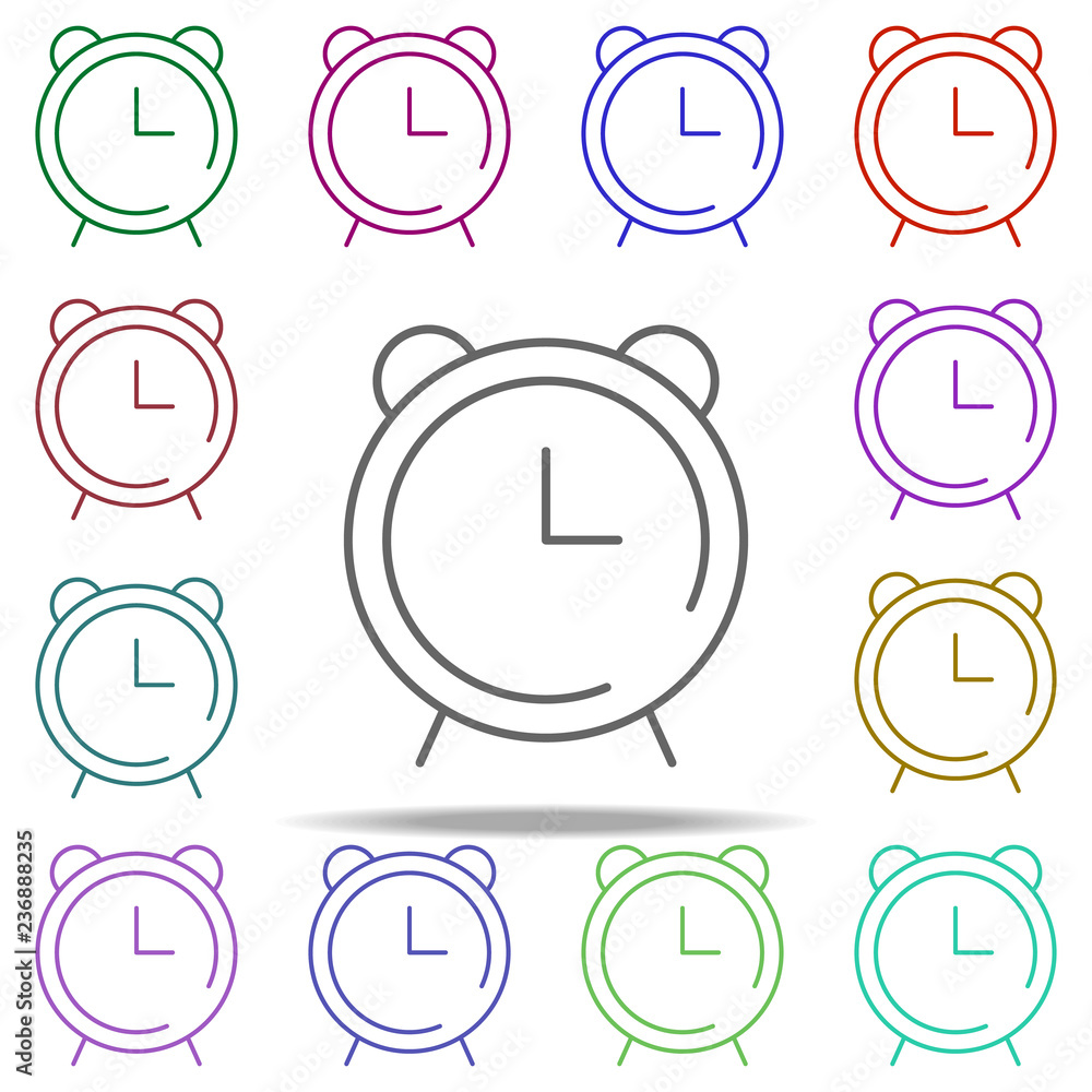 Poster alarm clock icon. elements of speedometer in multi color style icons. simple icon for websites, web 