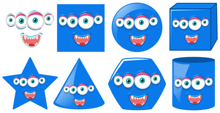 Monster head on different shape