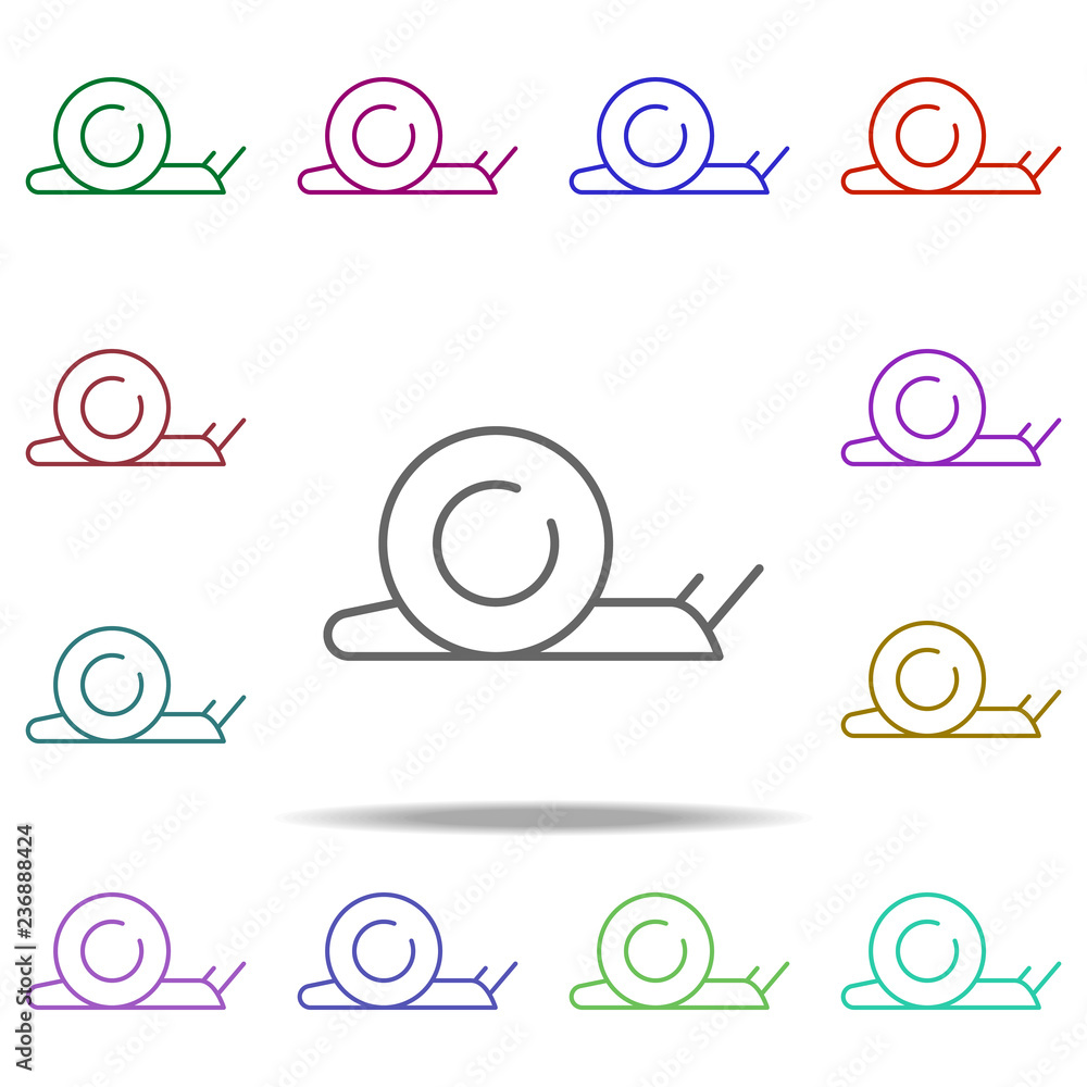 Poster snail icon. elements of speedometer in multi color style icons. simple icon for websites, web design