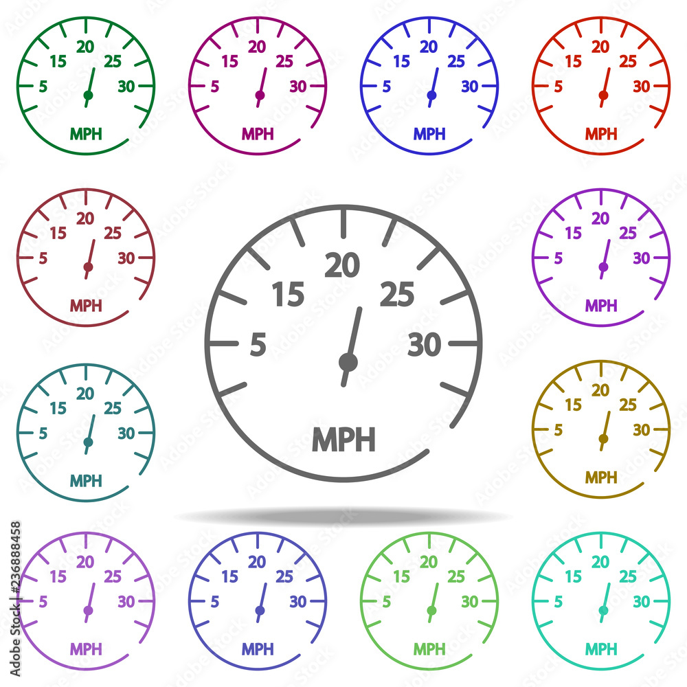 Poster speedometer icon. elements of speedometer in multi color style icons. simple icon for websites, web 