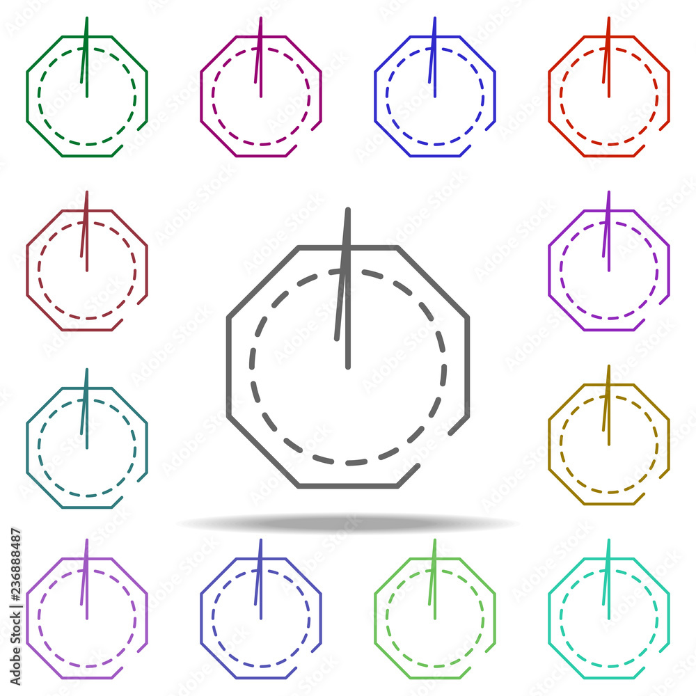 Poster sundial icon. elements of speedometer in multi color style icons. simple icon for websites, web desi