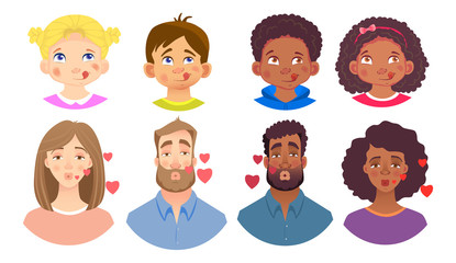 emotions of human face set