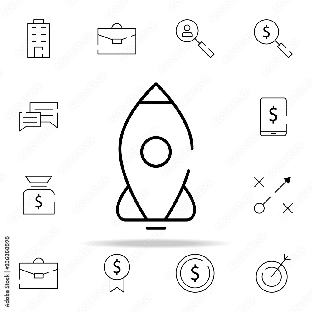 Poster rocket, spaceship icon. stratup icons universal set for web and mobile