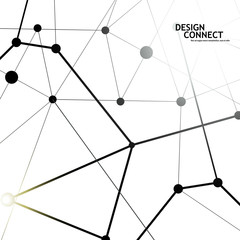 Vector illustration design and connecting dots and lines. Geometric connected abstract background